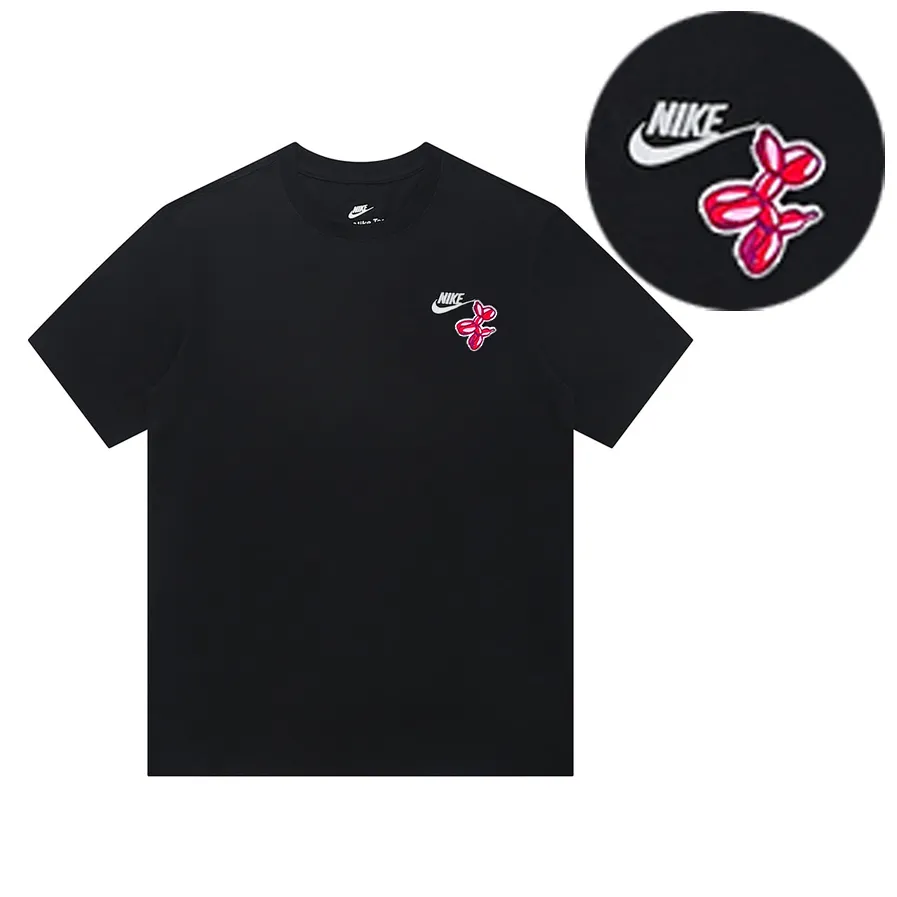 Nike T-Shirts Unisex Black Crew Neck Moderate Straight Fit