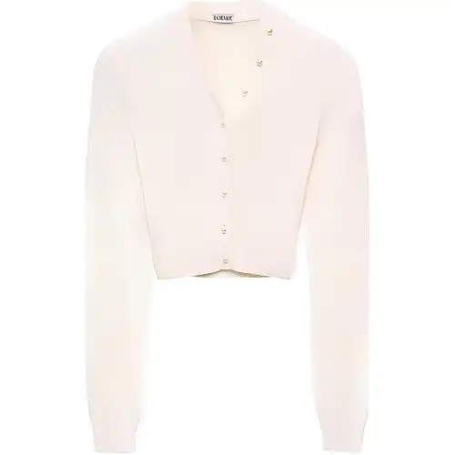 LOEWE Cropped Cardigan 'Soft White'