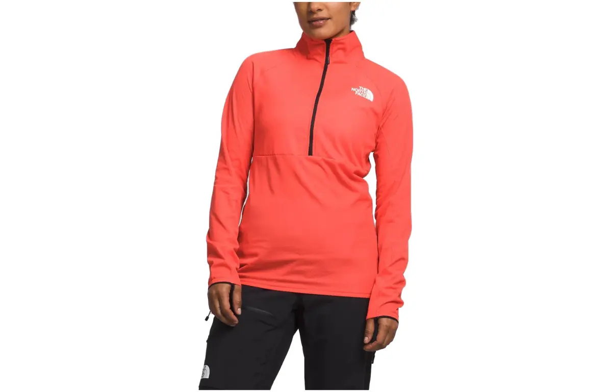 THE NORTH FACE T-Shirts Women's Orange Stand Collar Moderate Nipped-in Waist