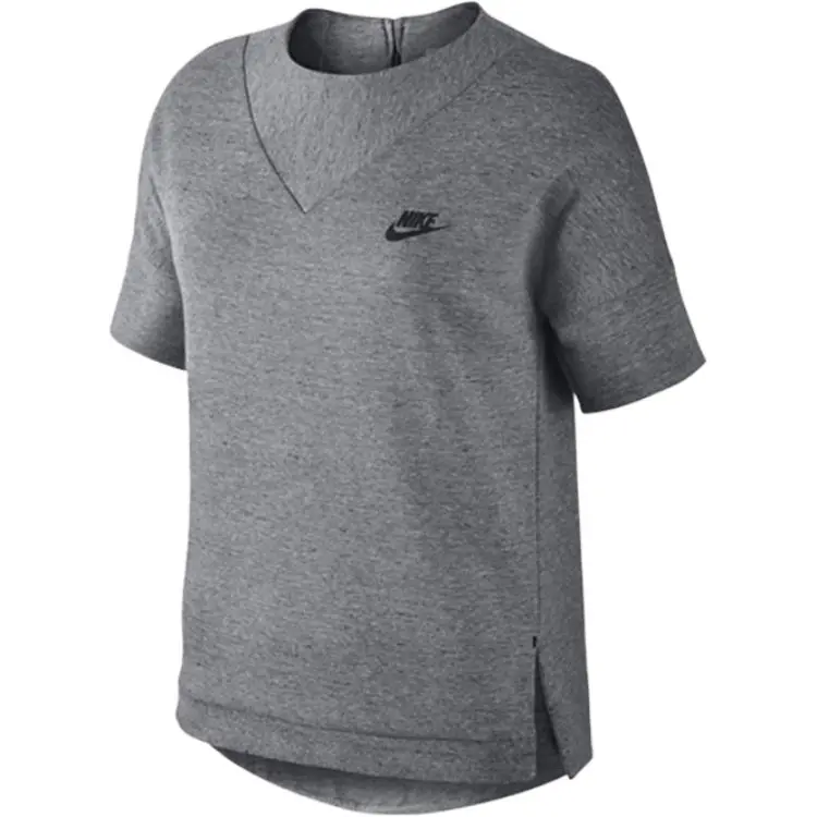 Nike T-Shirts Women's Gray Crew Neck Moderate