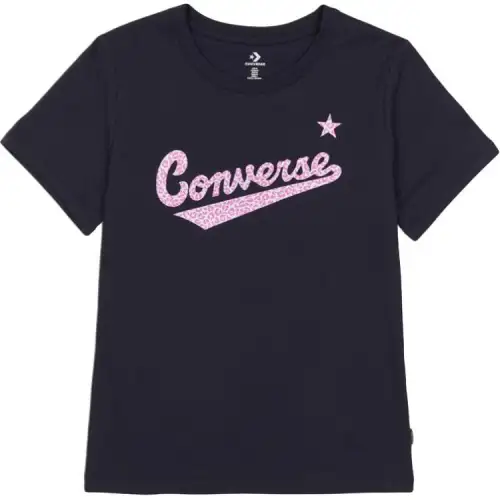 Converse T Shirts Women's Black Crew Neck Moderate