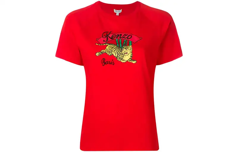 KENZO T Shirts Women's Red Crew Neck Moderate Straight Fit