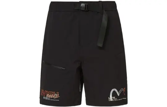 EVISU Sports Shorts Men's Black Moderate
