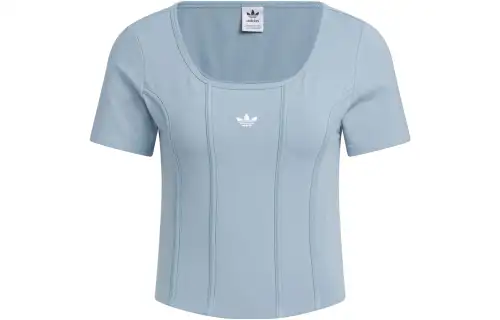 Adidas Originals Hot Girl Collection Set in Sleeve T Shirt Women's Texture Blue
