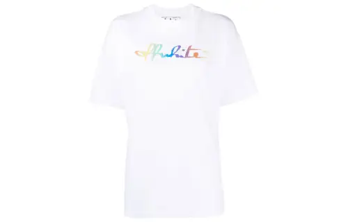 OFF WHITE Women's Rainbow Tomboy T Shirt White/Multi