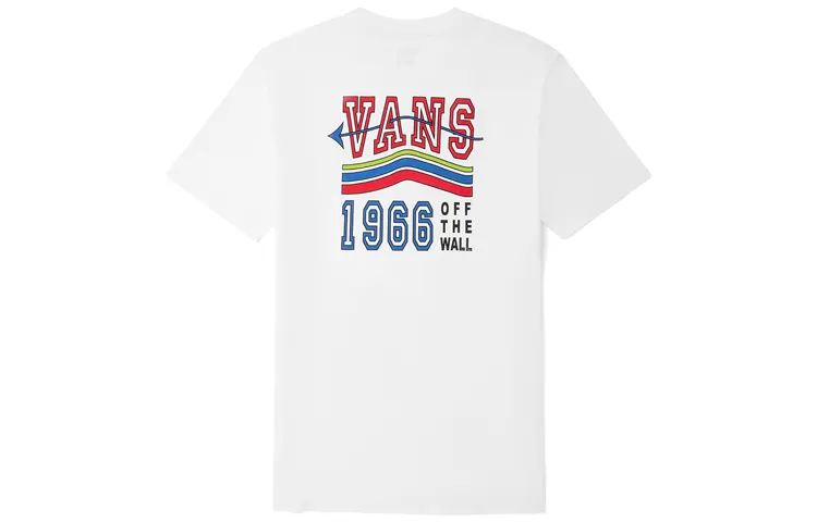 Vans T Shirts Women's White Crew Neck Moderate Straight Fit