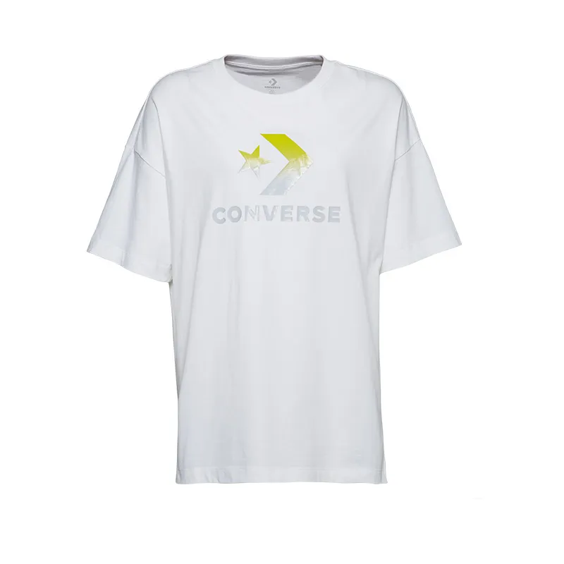 Converse T-Shirts Women's White Crew Neck Moderate