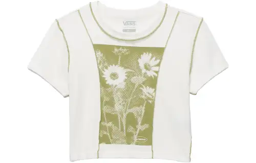 Vans Lizzie T Shirts Women's White Crew Neck Moderate Straight Fit