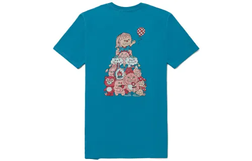 Vans T Shirts Women's Gray Blue Crew Neck Moderate Straight Fit