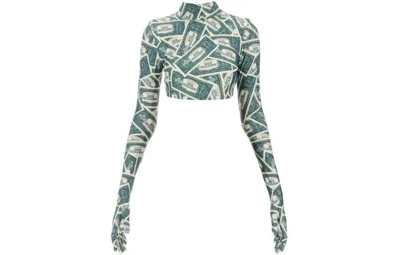 Vetements Money print Crop Top