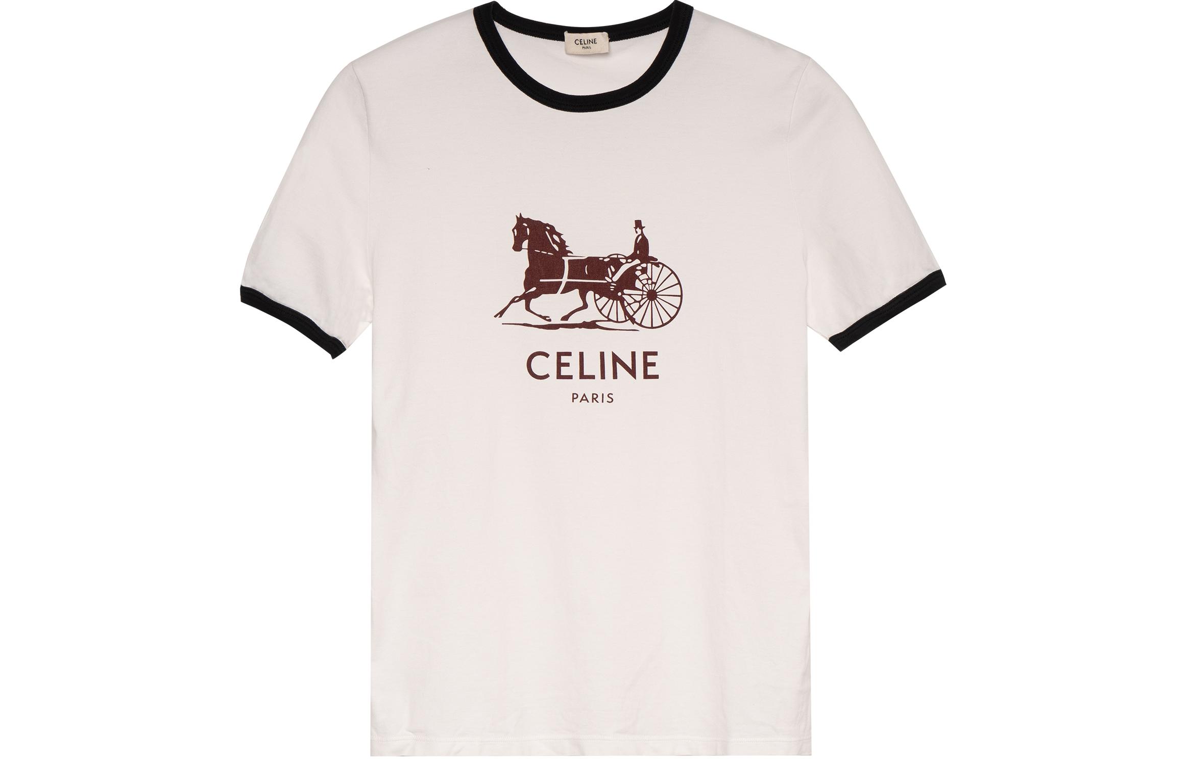 Женская футболка CELINE Logo (белая)