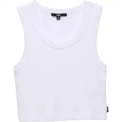Vans Tank Tops Women's White Crew Neck Moderate Straight Fit