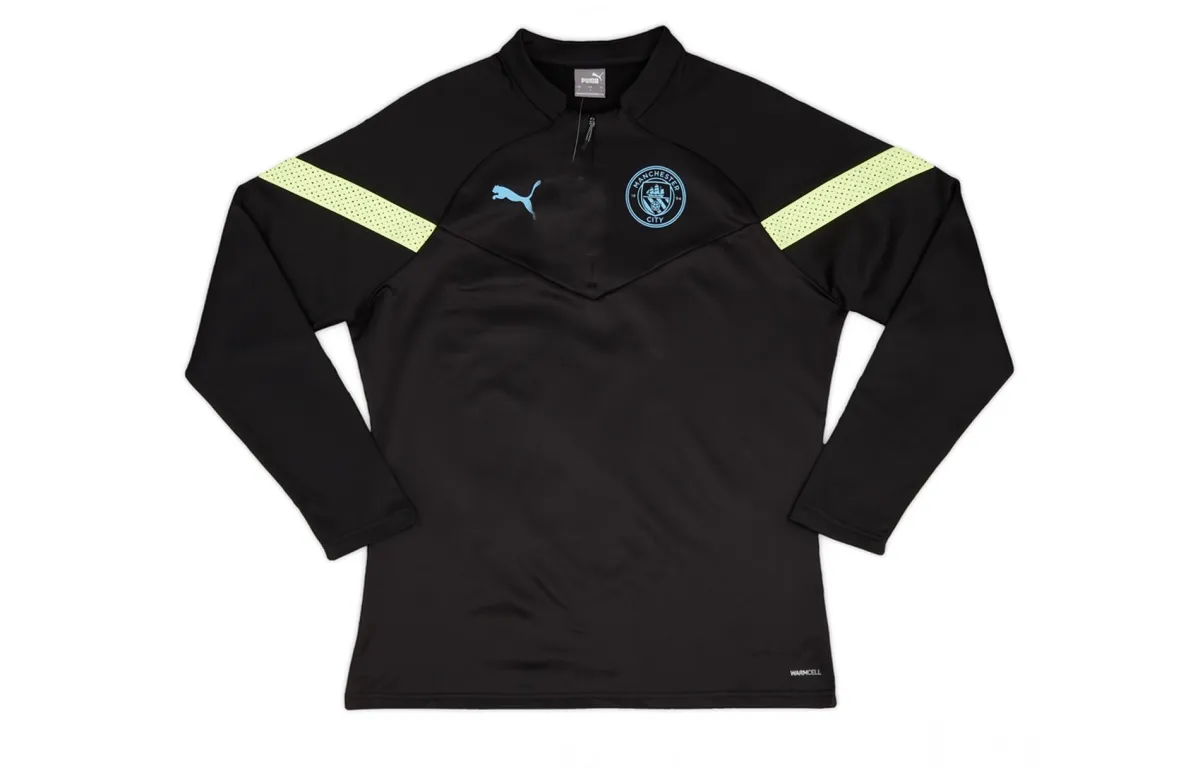 PUMA Manchester City 2022/23 Season, Premier League 1/4 Zippers, Fleece Lined Logo Print Thermal Loose Fit
