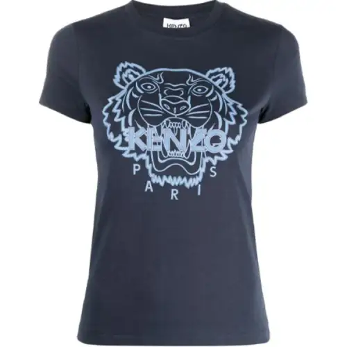 KENZO T Shirts Women's Blue Crew Neck Moderate Other