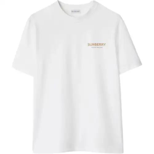 Burberry T Shirts Women's White Crew Neck