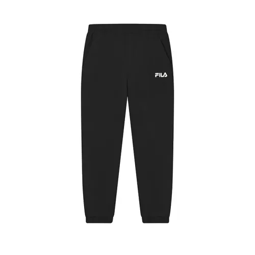 FILA ORIGINALE Fleece Lined Woven Versatile Sports Casual Pants Men's Jet Black