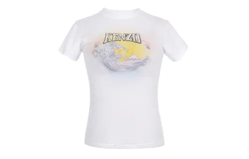 KENZO T Shirts Women's White Crew Neck Moderate Straight Fit
