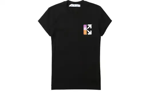 OFF WHITE SS21 T Shirts Women's Black Crew Neck Moderate Straight Fit