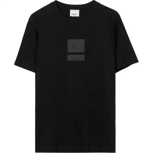 Burberry T Shirts Women's Black Crew Neck Moderate Straight Fit