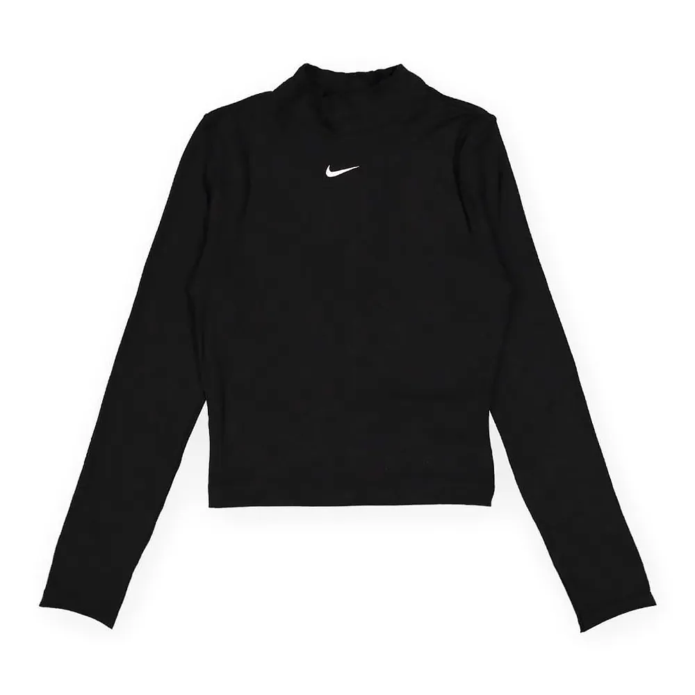 Nike Crop Tops Women's Black Crew Neck Moderate