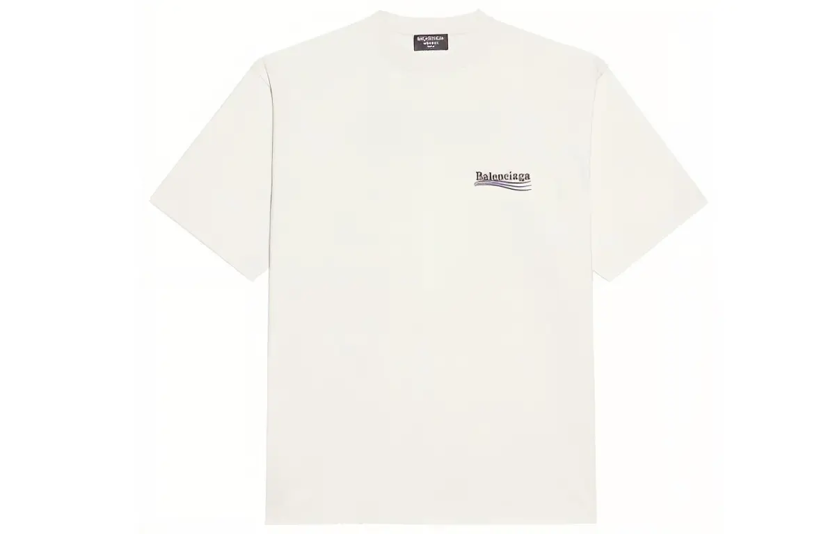 Balenciaga Drop Shoulder Sleeve T Shirt Women's White Loose Fit