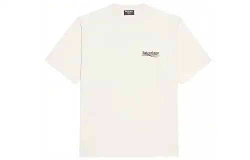 Balenciaga Drop Shoulder Sleeve T Shirt Women's White Loose Fit
