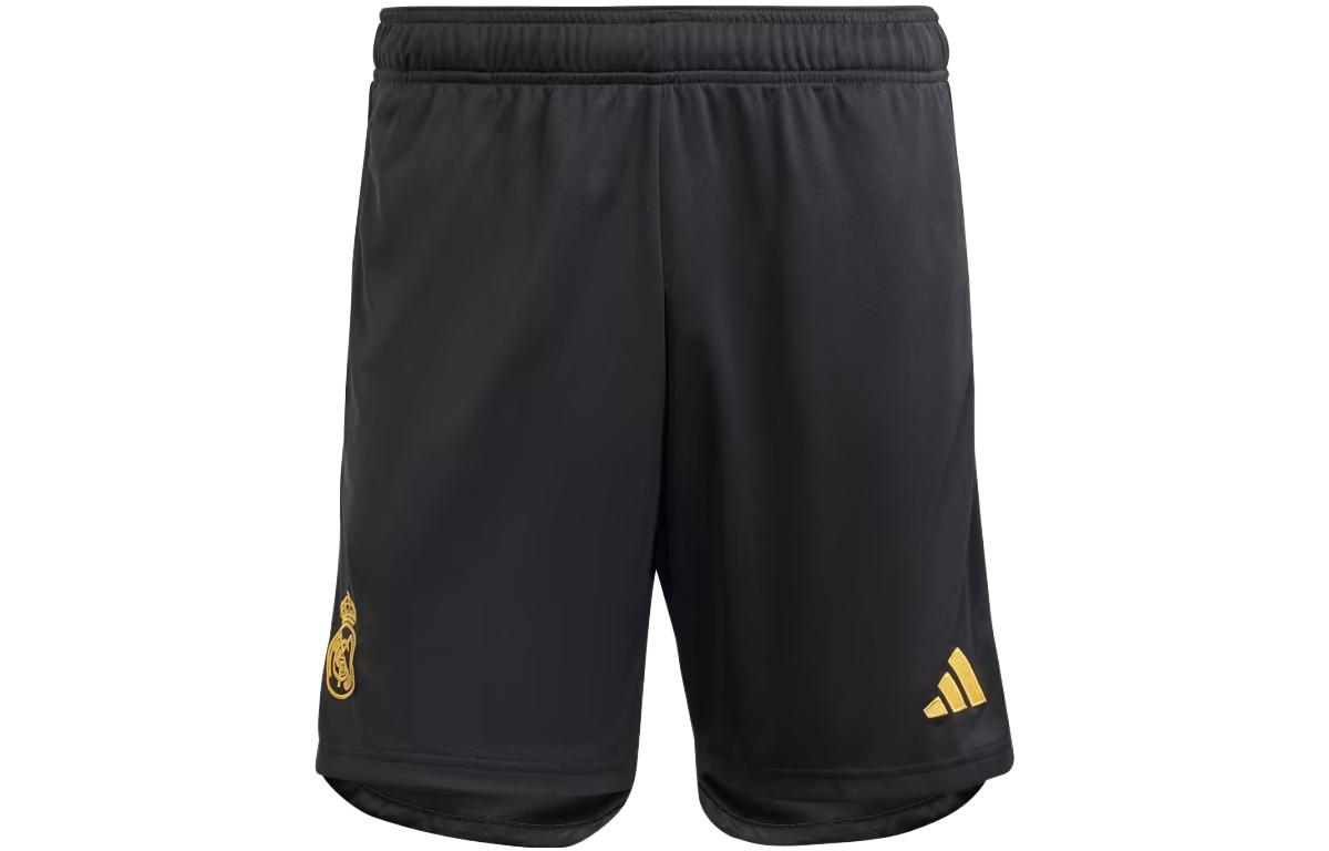 Adidas Real Madrid 23/24 Third Shorts Logo logo quick-drying sports football shorts 23-24 season Real Madrid Men's Black