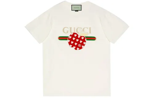 GUCCI Drop Shoulder Sleeve T Shirt Women's Beige