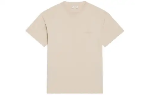 Balenciaga T Shirts Women's Beige Crew Neck Moderate Straight Fit