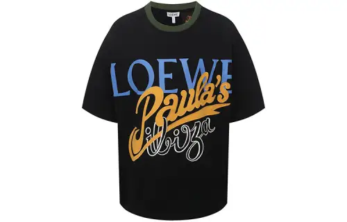 LOEWE x Paula's Ibiza Drop Shoulder Sleeve T Shirt Women's Black