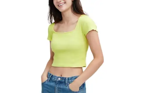 UNIQLO Crop Top Women's Bright Yellow