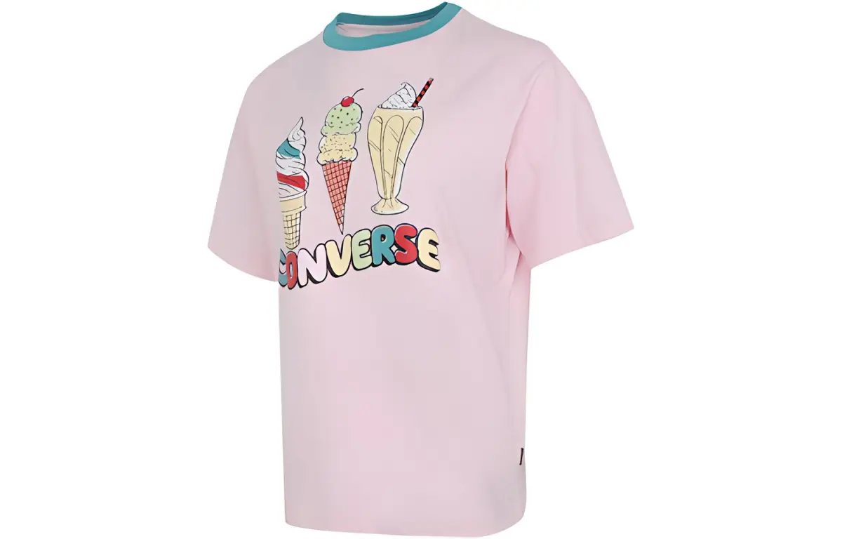 Converse Set in Sleeve T Shirt Women's Pink
