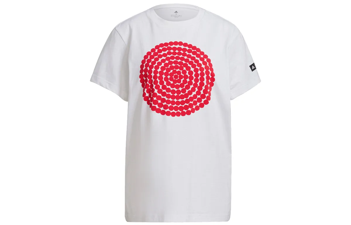 Adidas X Marimekko T-Shirts Women's White Crew Neck Moderate Straight Fit