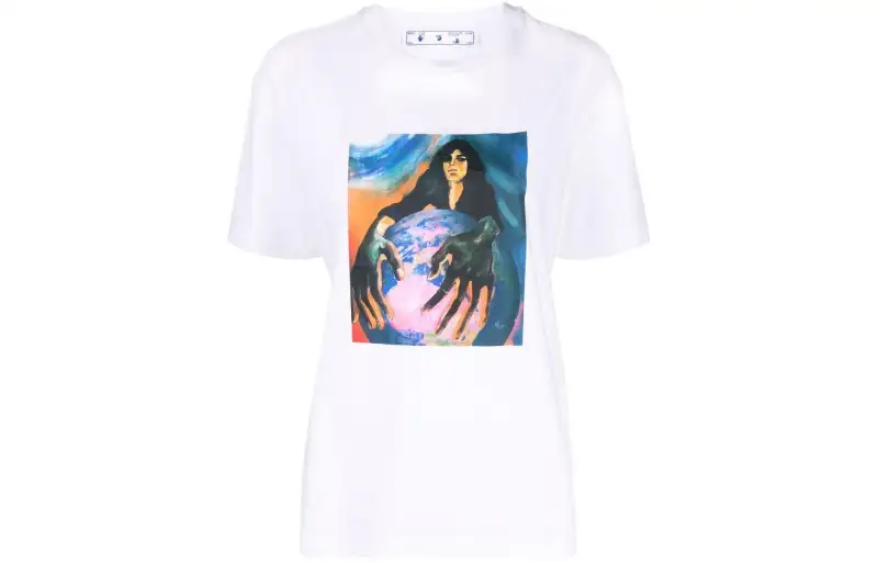 OFF WHITE Women's Mirko Artist Front Regular T Shirt White/Multi