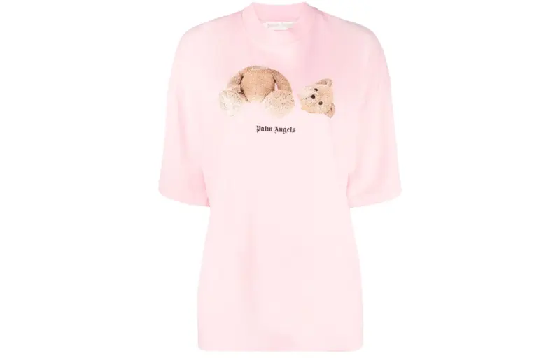 PALM ANGELS Women'ss Bear Loose T Shirt Almond Blossom/Brown