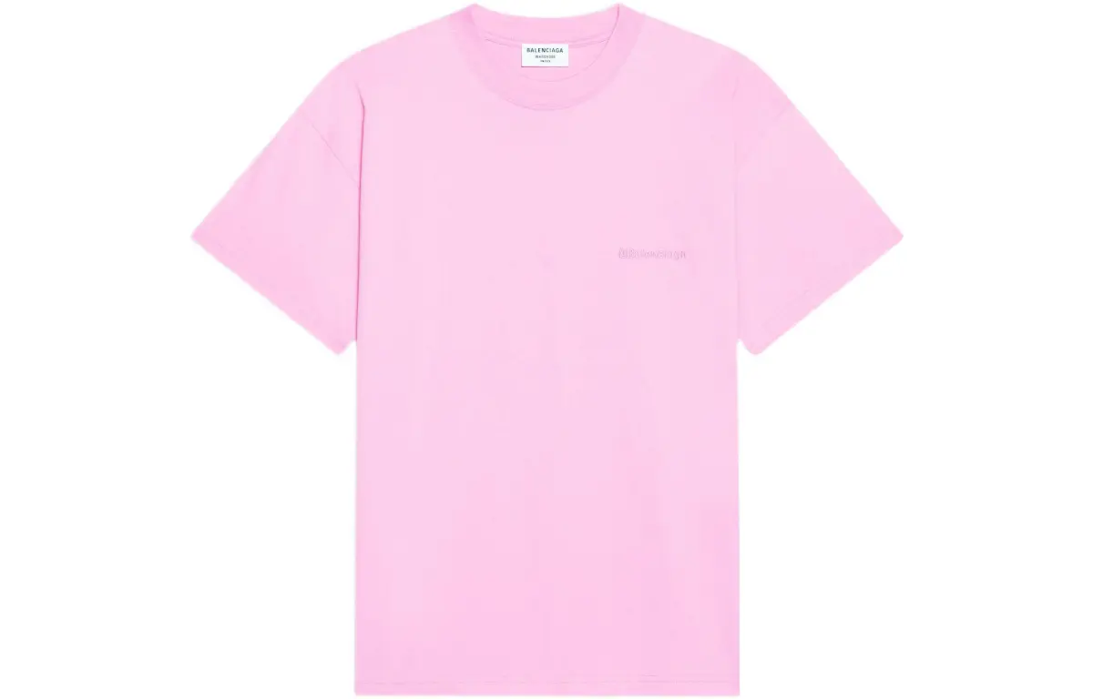 Balenciaga Drop Shoulder Sleeve T Shirt, Loose Fit Women's Pink