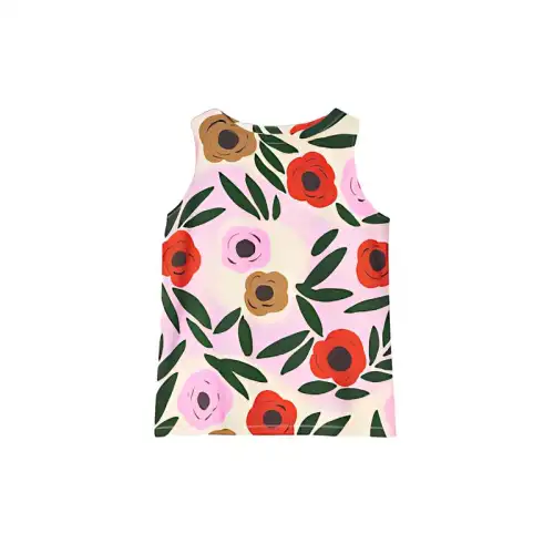 UNIQLO X Marimekko Tank Tops Women's Pink Crew Neck Moderate Straight Fit