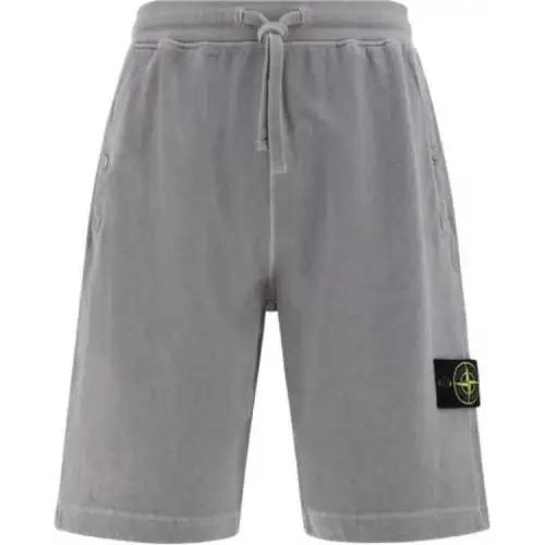 STONE ISLAND Logo Patch Drawstring Bermuda Shorts