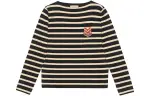 GUCCI T Shirts Women's Black White Stripes Crew Neck Moderate Straight Fit