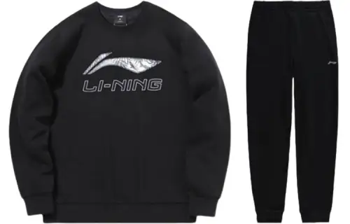 Li Ning Sweatshirt Sets Men's Crew Neck Thickened