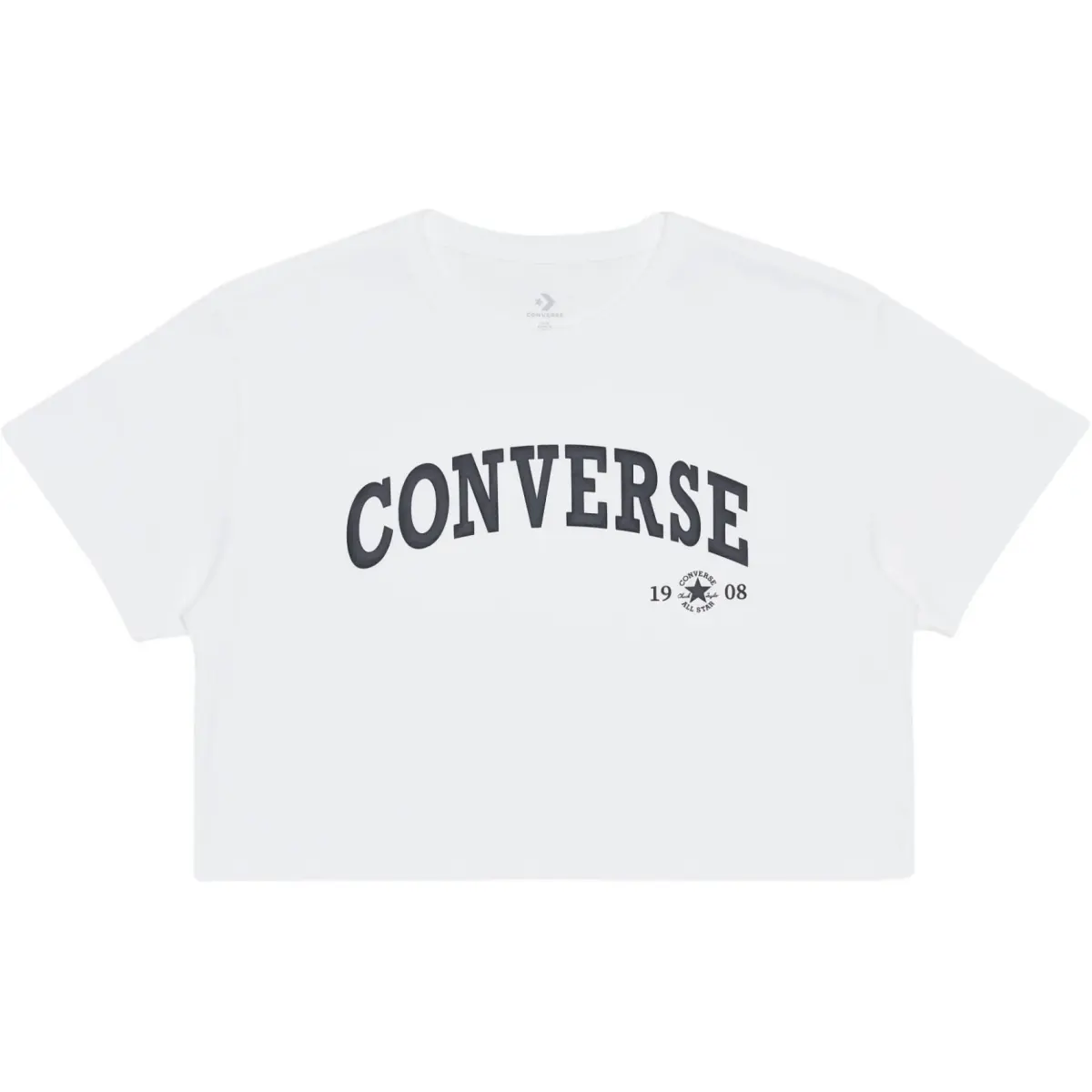 Converse T-Shirts Women's White Crew Neck Moderate Straight Fit