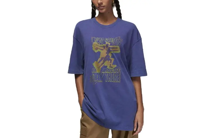 Jordan Drop Shoulder Sleeve T Shirt Women's Sky Purple