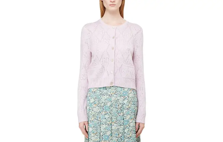 GUCCI Crop Tops Women's Pink Crew Neck Moderate