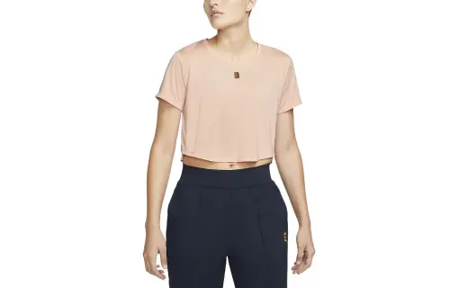 Nike T Shirts Women's Pink Crew Neck Moderate