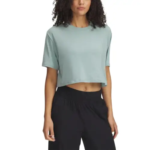 Under Armour MeridianBoxy Drop Shoulder Sleeve T Shirt Women's Silicone Green
