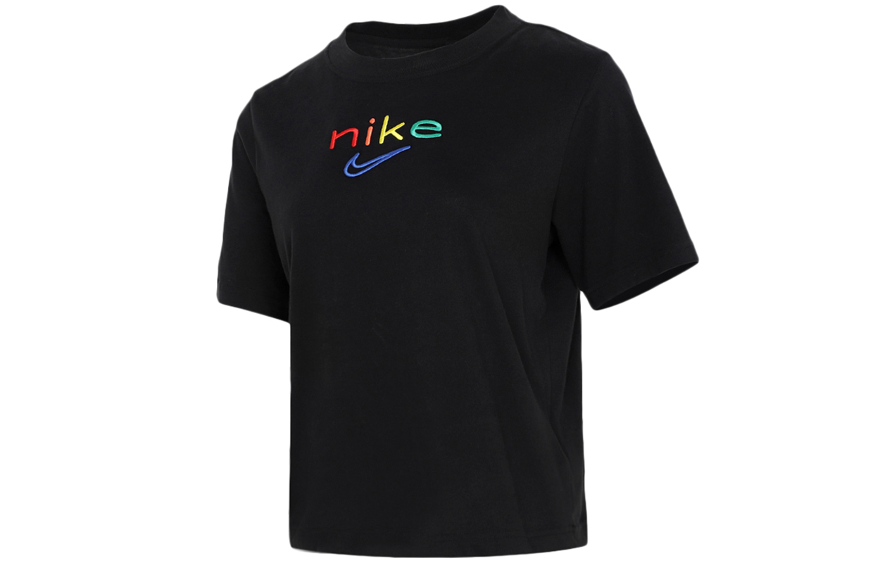 Женская футболка Nike Dri-Fit logo T (черная) — фото 1