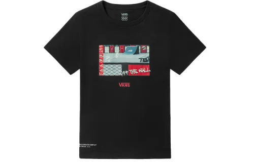 Vans T Shirts Women's Black Crew Neck Moderate Straight Fit