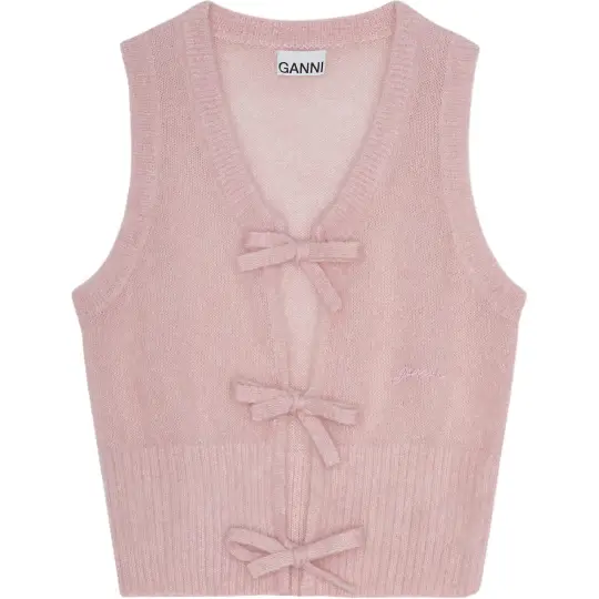 GANNI Bow fastening Knitted Vest