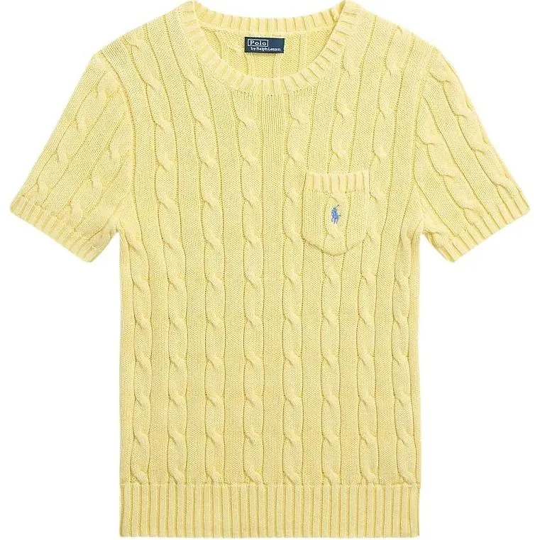 Polo Ralph Lauren Logo Embroidered Cable Knit Crewneck Top