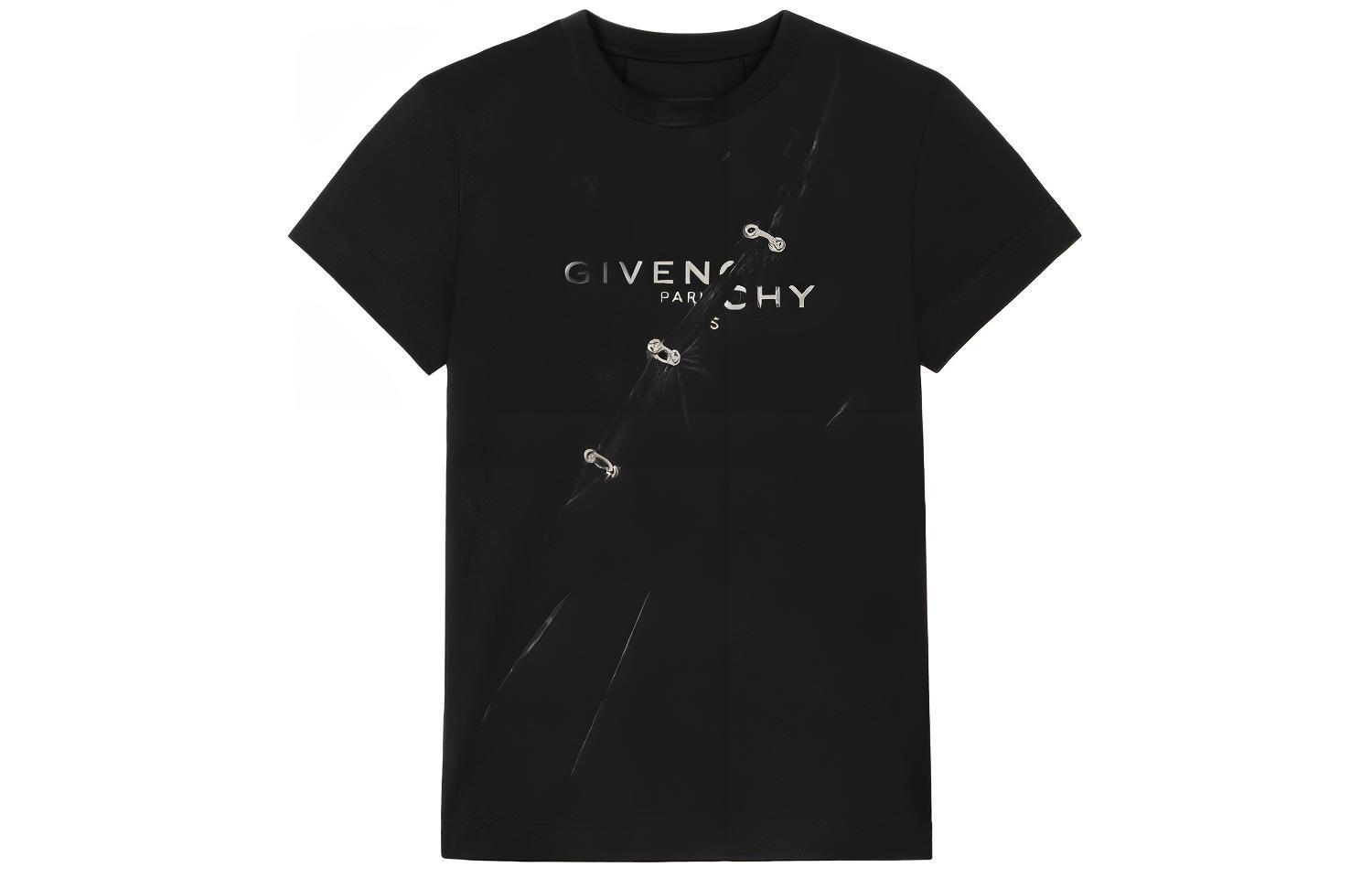 Женская футболка Givenchy с логотипом (черная)